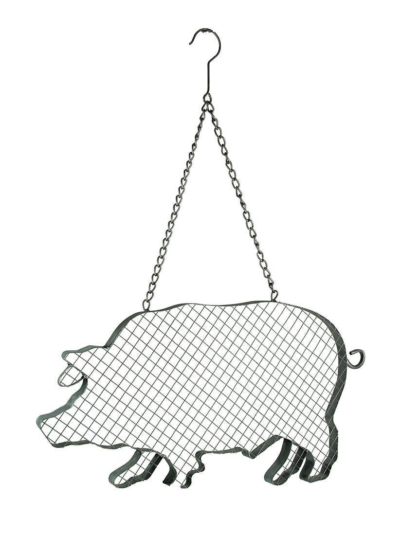 Metal And Mesh Wire Hanging Pig Farmhouse Decor