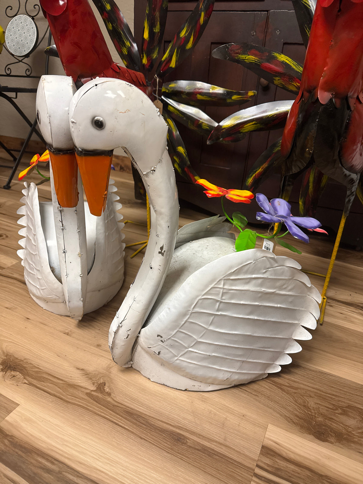 Swan with flowers