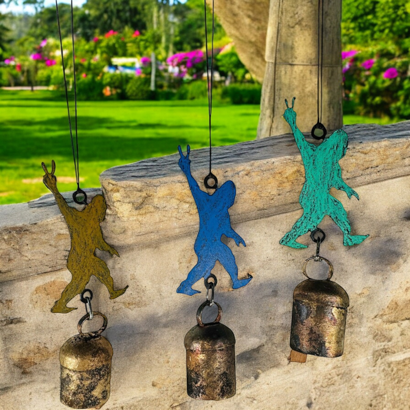 Bigfoot wind chime Peace sign
