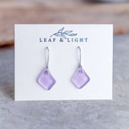 LAVENDER BLUE COASTAL GLASS DROP EARRINGS | STERLING SILVER