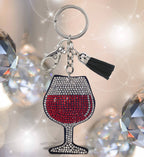 Sparkling Rhinestones Charm - Wine Glass