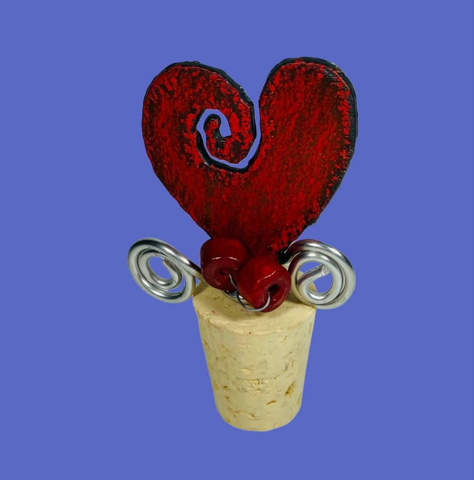Heart wine stopper cute wine cart bar ware accessory beads