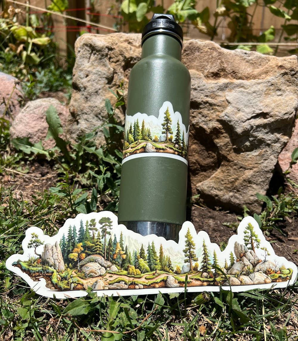 Hiking Trail Sticker Wrap - dishwasher safe mountain sticker