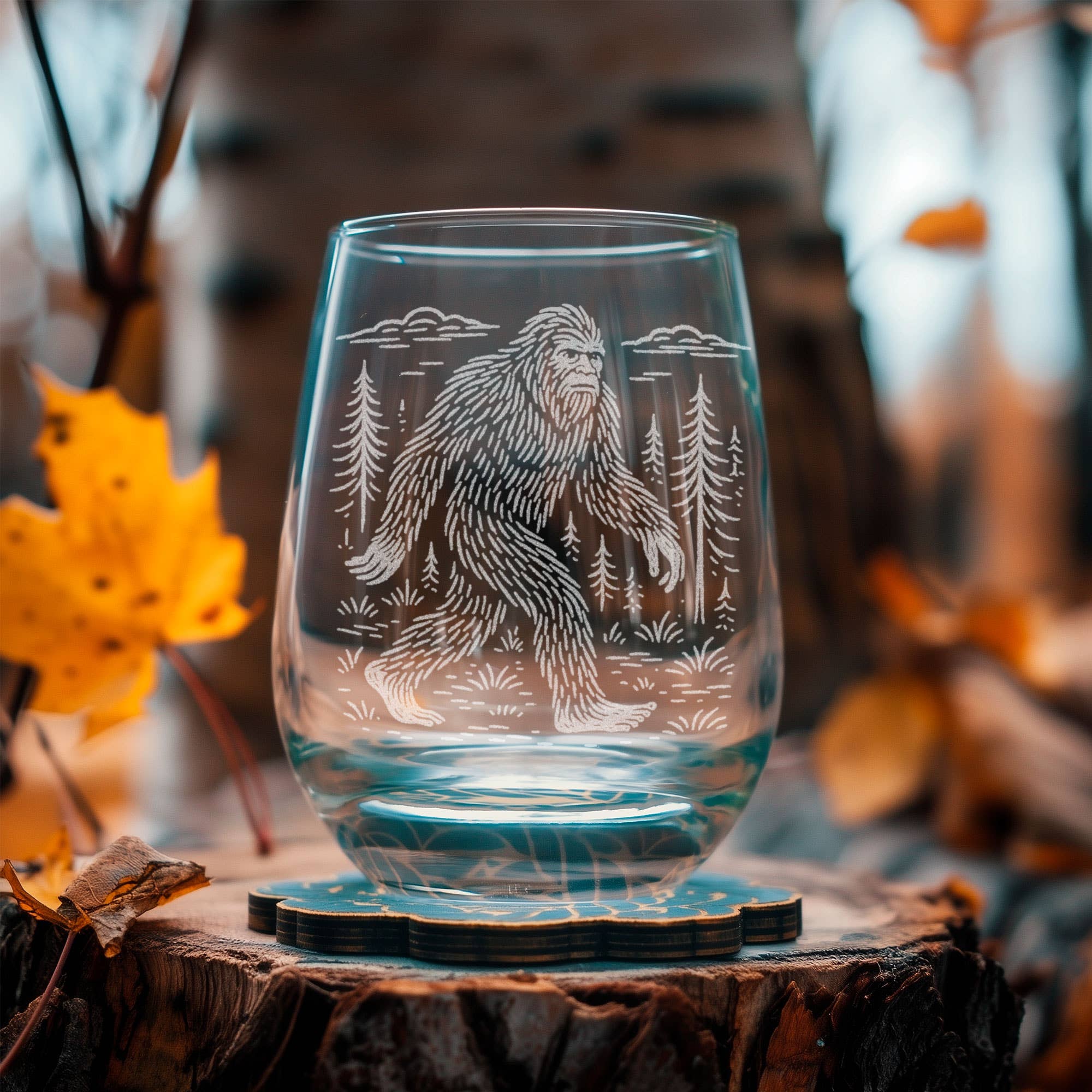 Sasquatch Drinking Glass