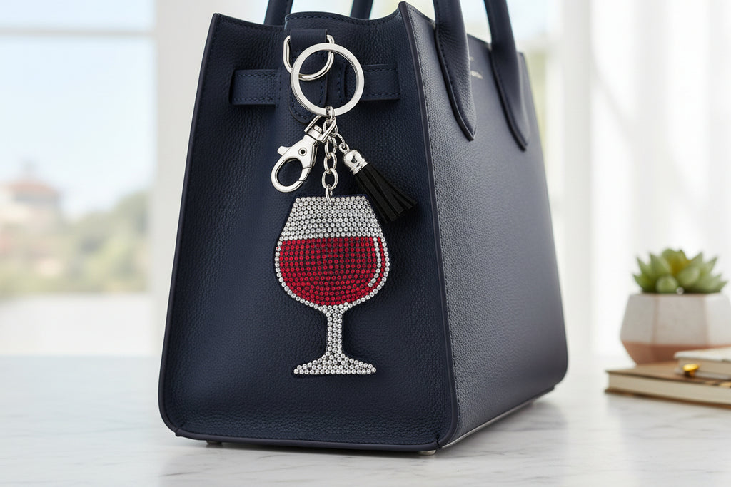 Sparkling Rhinestones Charm - Wine Glass