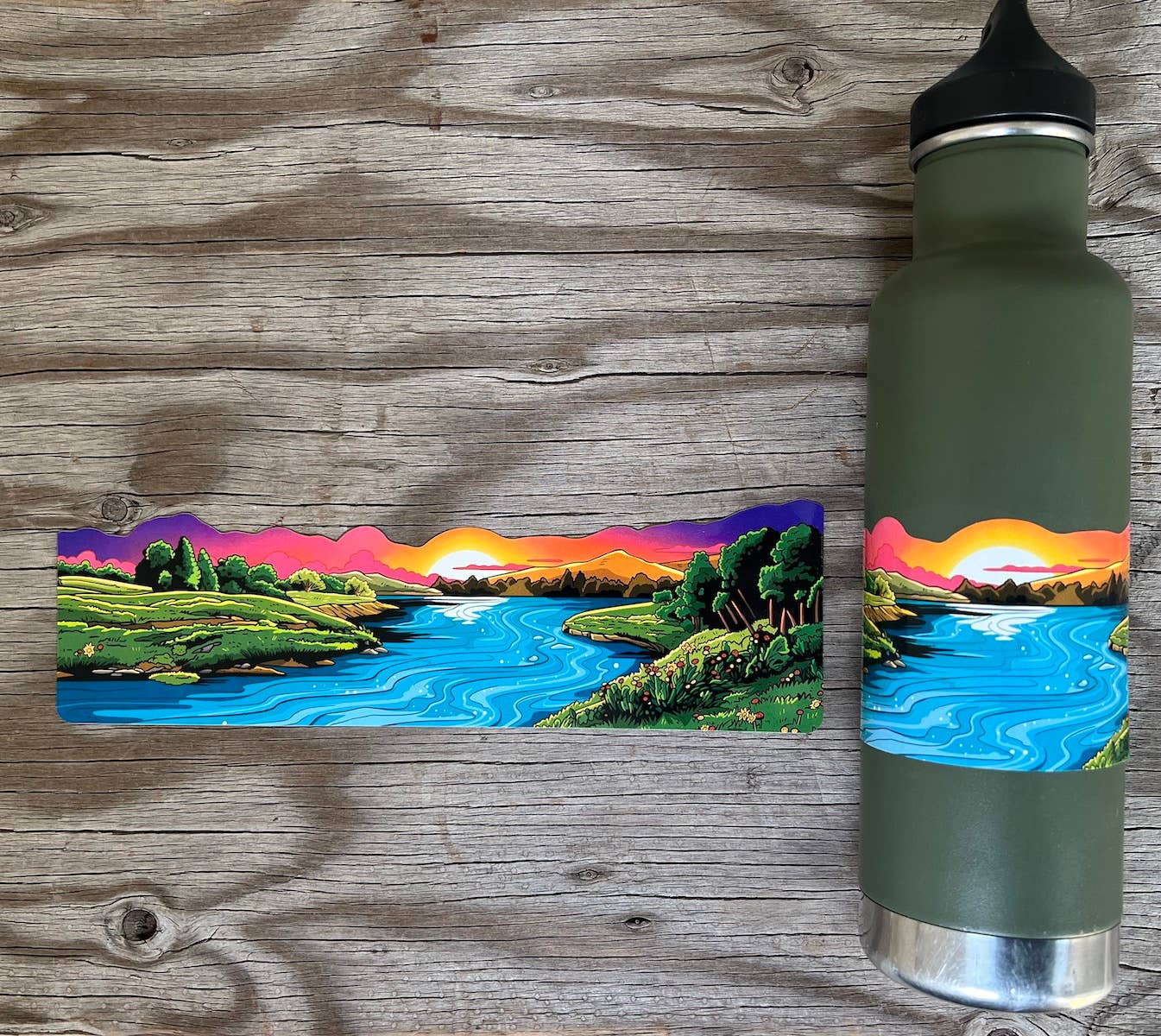 River Sunset Flyfishing Sticker Wrap