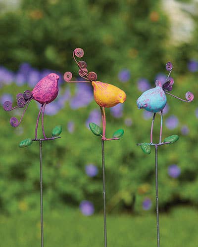 Birds Garden Stake, Assorted colors