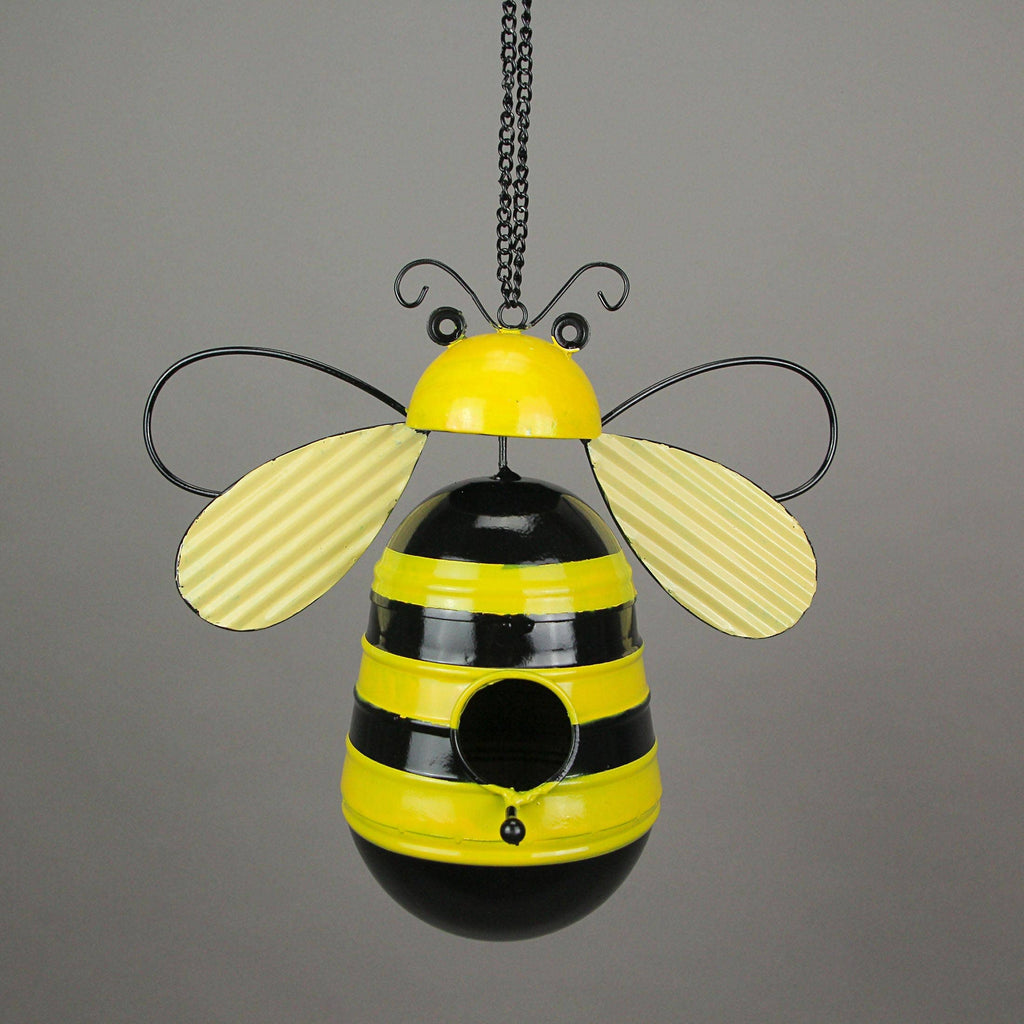 Metal Bumble Bee Hanging Birdhouse For Garden