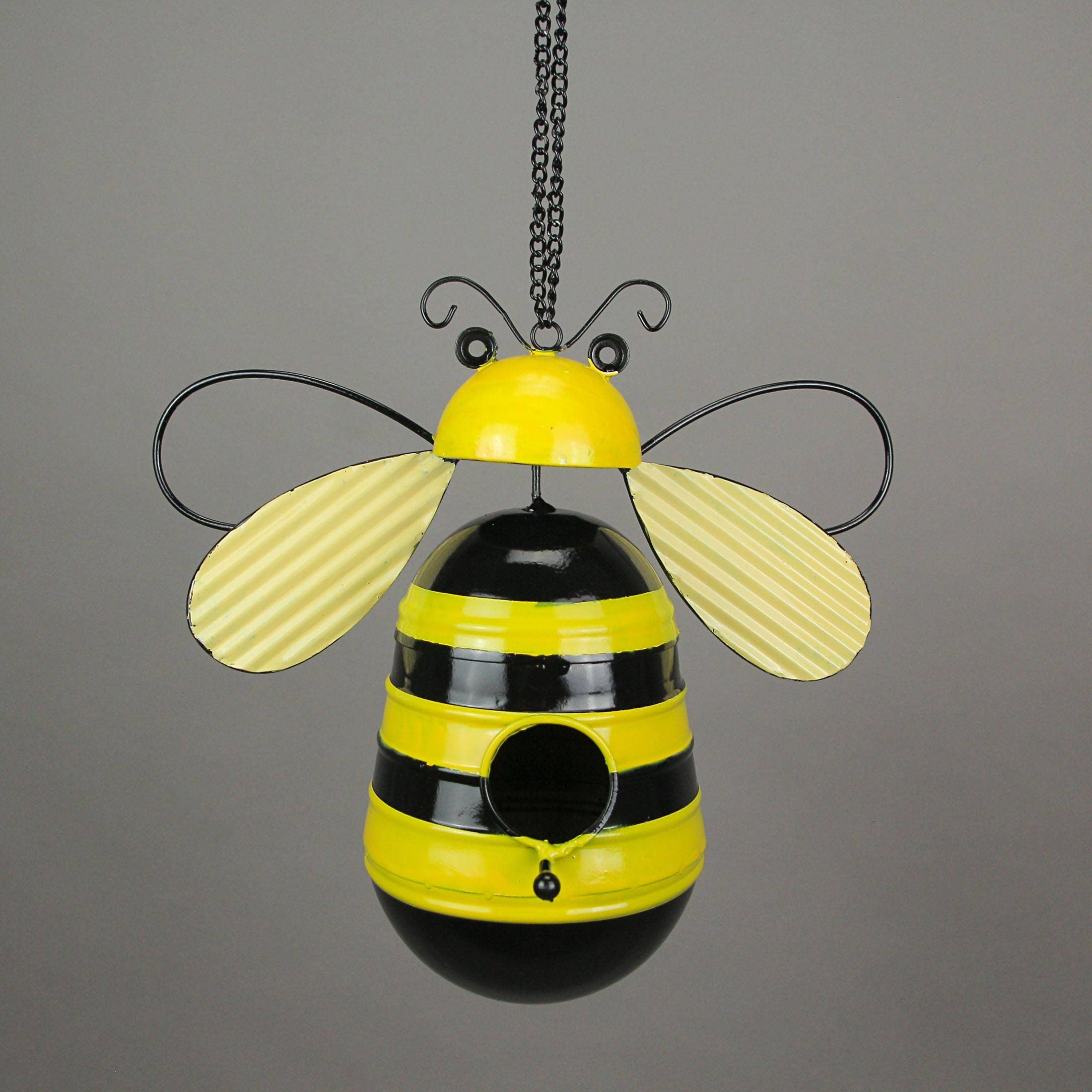 Metal Bumble Bee Hanging Birdhouse For Garden
