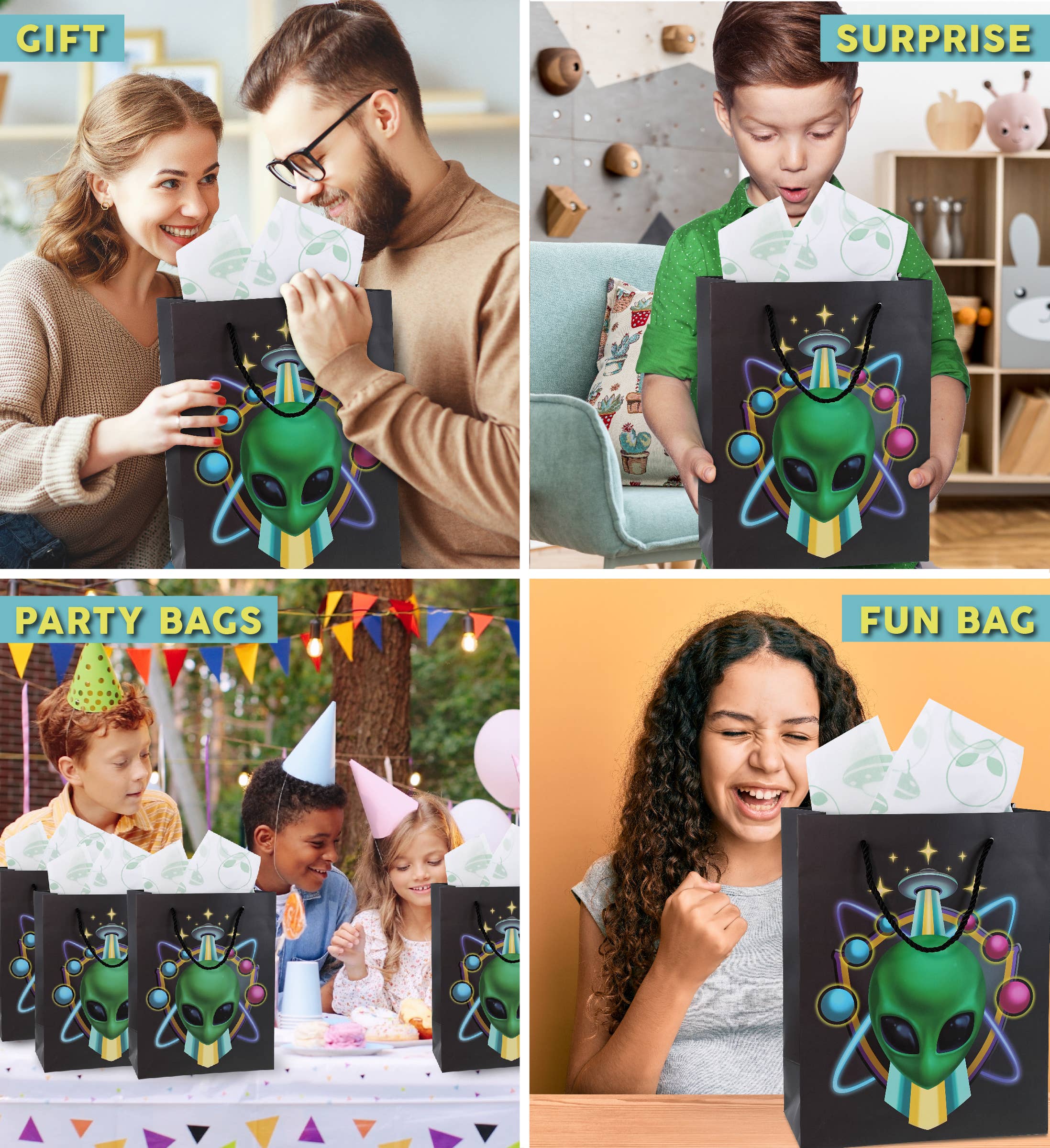 Gift Bag & Tissue Paper - Alien