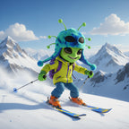 Super-Soft Plush Hat - Blue Tie-Dye Alien