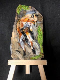 Red Fox on Agate 4"-5"
