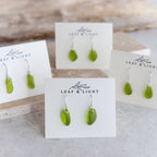 OLIVE COASTAL GLASS DROP EARRINGS | STERLING SILVER