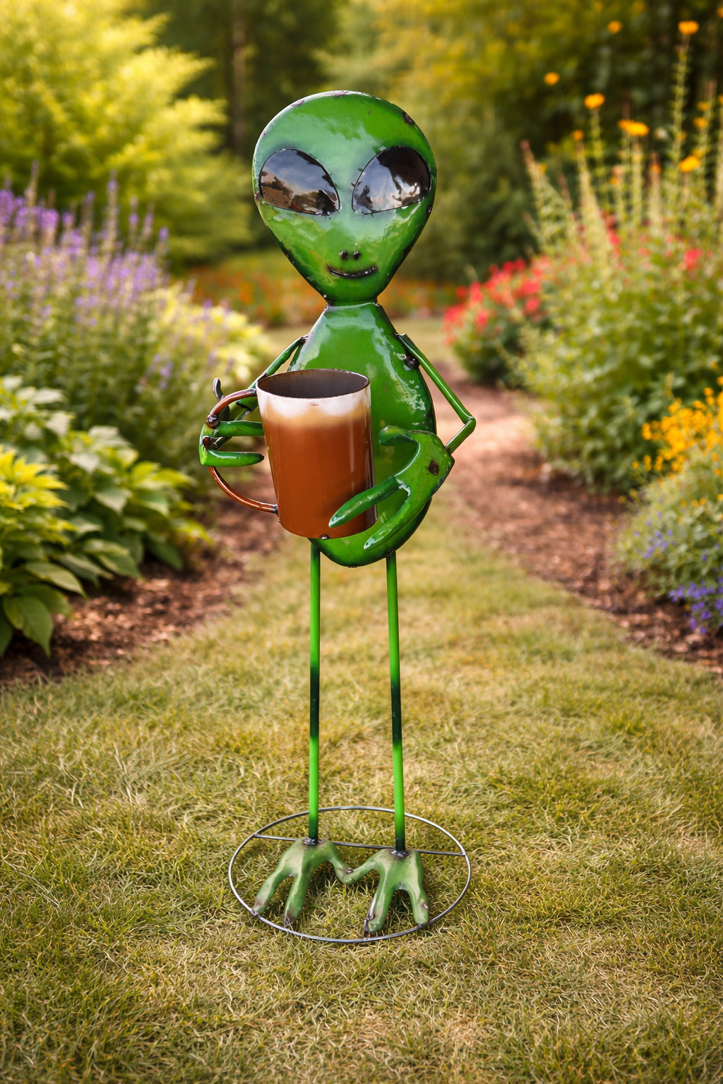 Alien w/Beer Metal Art