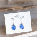 BLUE COASTAL GLASS DROP EARRINGS | STERLING SILVER