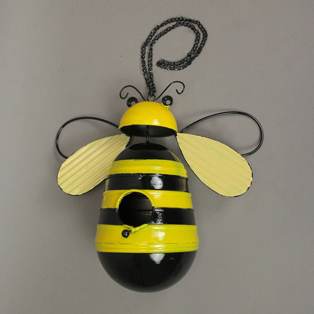 Metal Bumble Bee Hanging Birdhouse For Garden