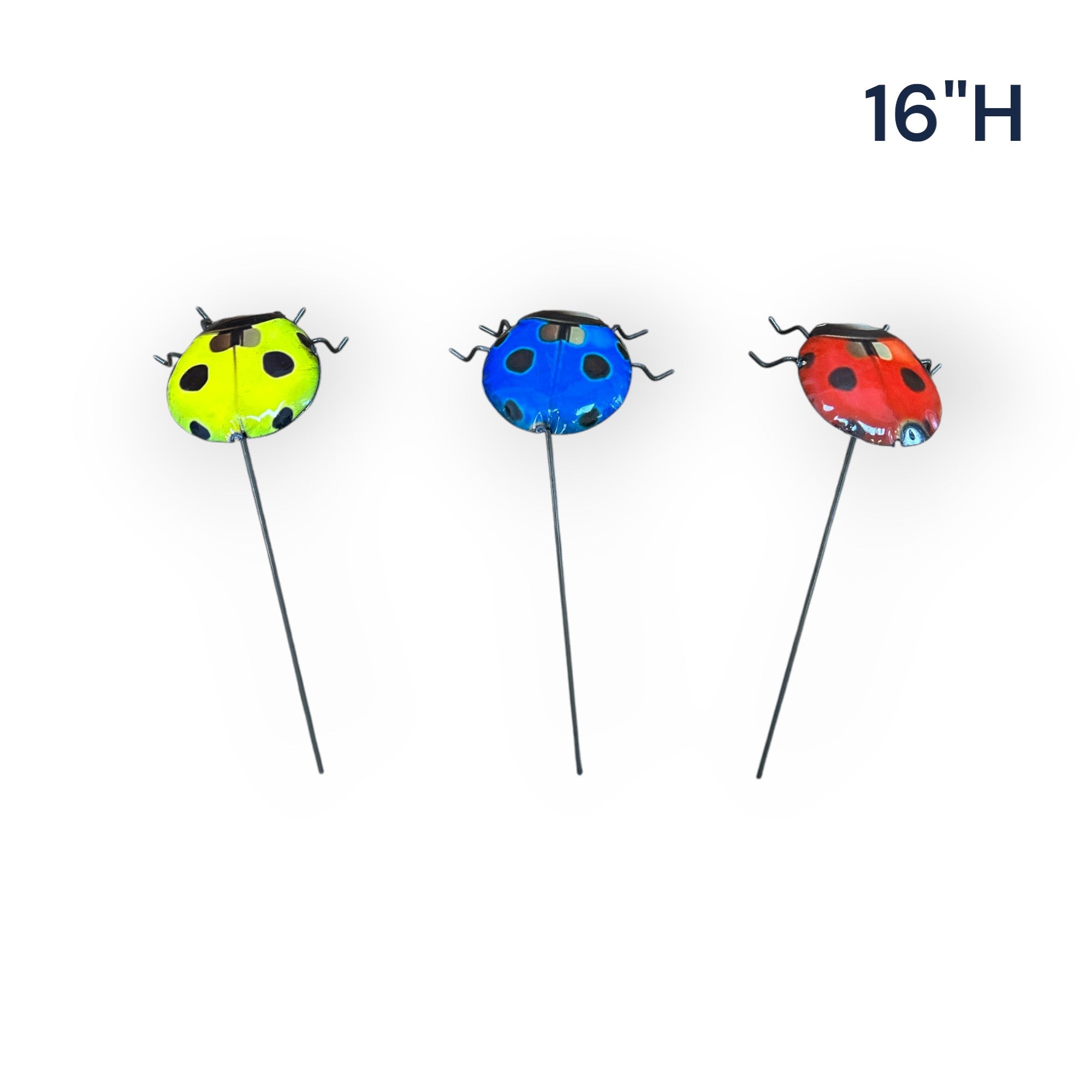 Ladybugs on Stake Metal Art