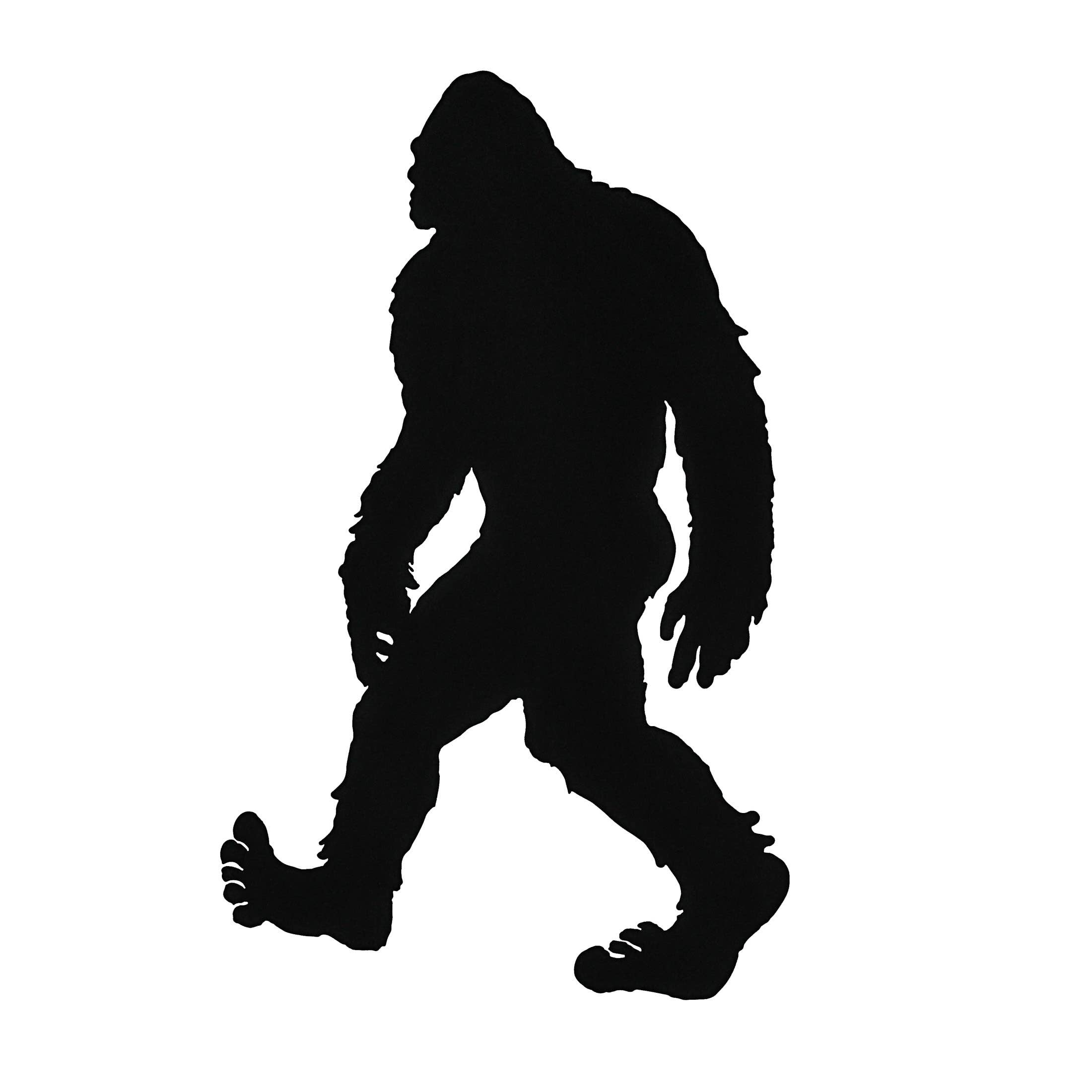 Black Metal Laser Cut Bigfoot Walking Wall Sculpture