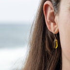 AMBER COASTAL GLASS DROP EARRINGS | STERLING SILVER