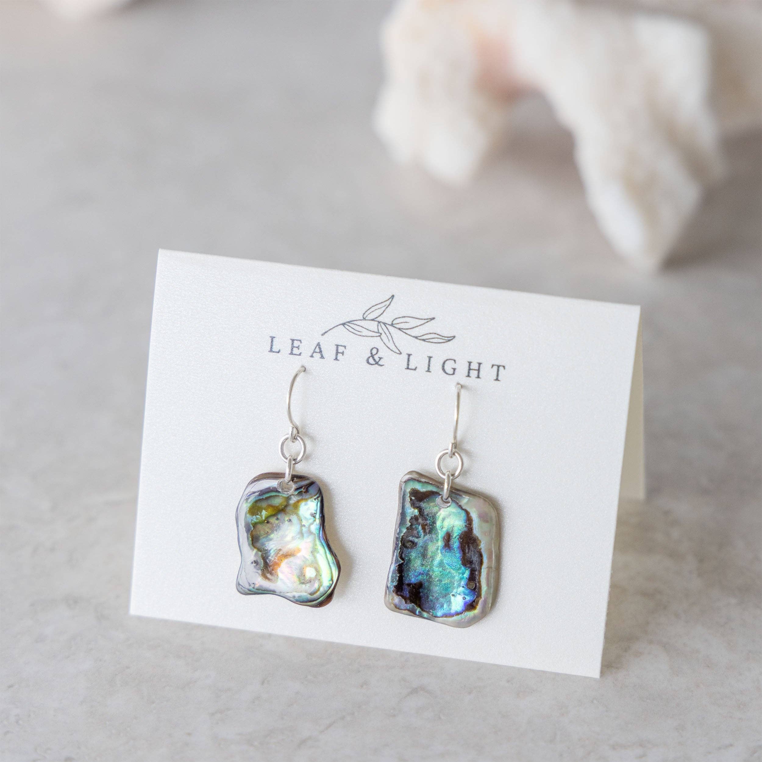 PAUA SHELL EARRINGS | STERLING SILVER DROP EARRINGS