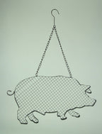 Metal And Mesh Wire Hanging Pig Farmhouse Decor