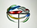 64 Inch Metal Kinetic Wind Spinner Garden Stake Sculpture
