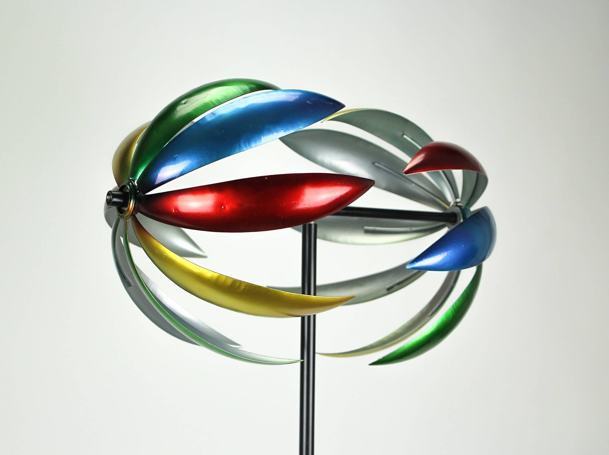 64 Inch Metal Kinetic Wind Spinner Garden Stake Sculpture