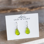OLIVE COASTAL GLASS DROP EARRINGS | STERLING SILVER