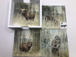 Woodland Animal Coaster Set**