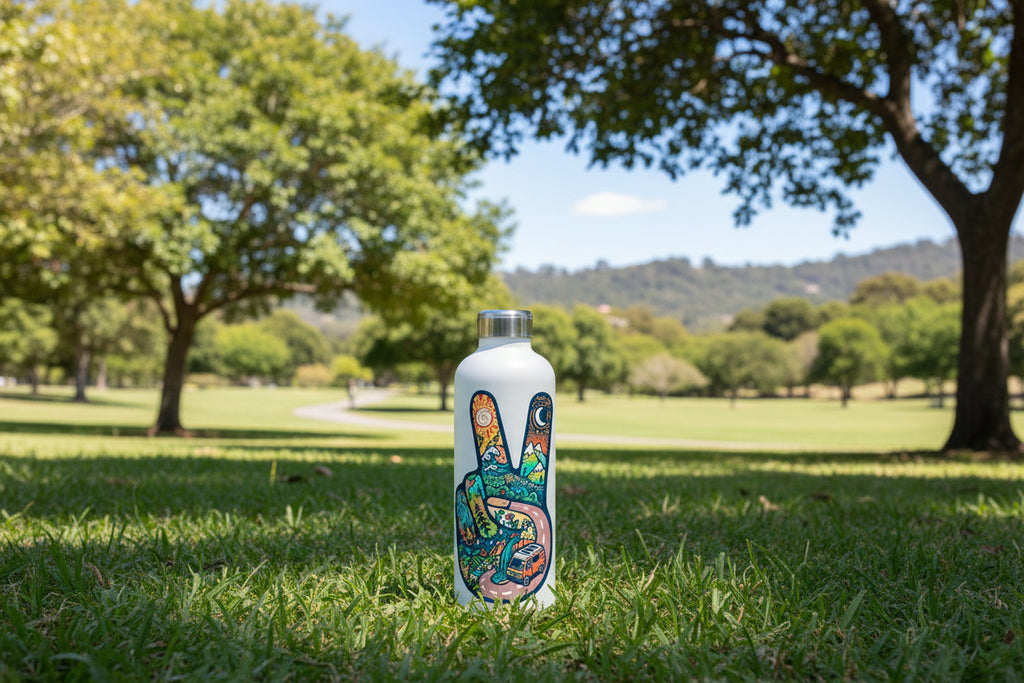 Peace Hand Sticker - dishwasher safe hippie love sticker