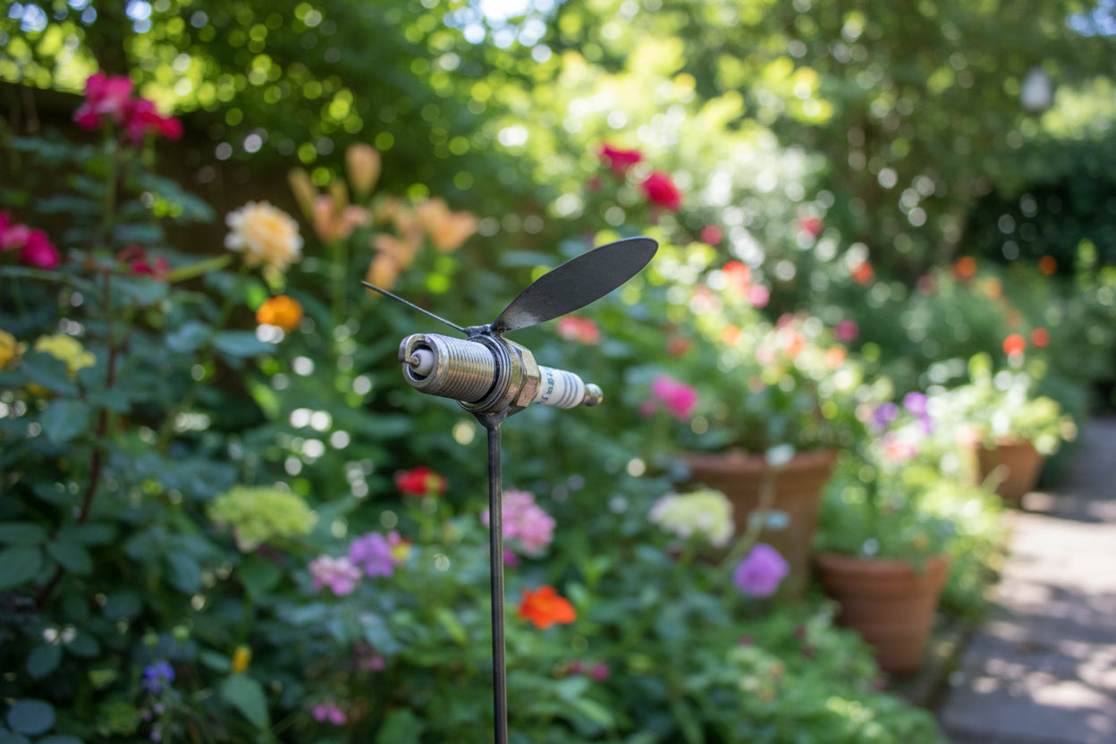 Spark Plug Bug Stake Silv 18"