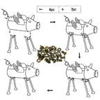 SM Distressed Galvanized Gray Metal Flying Pig Planter