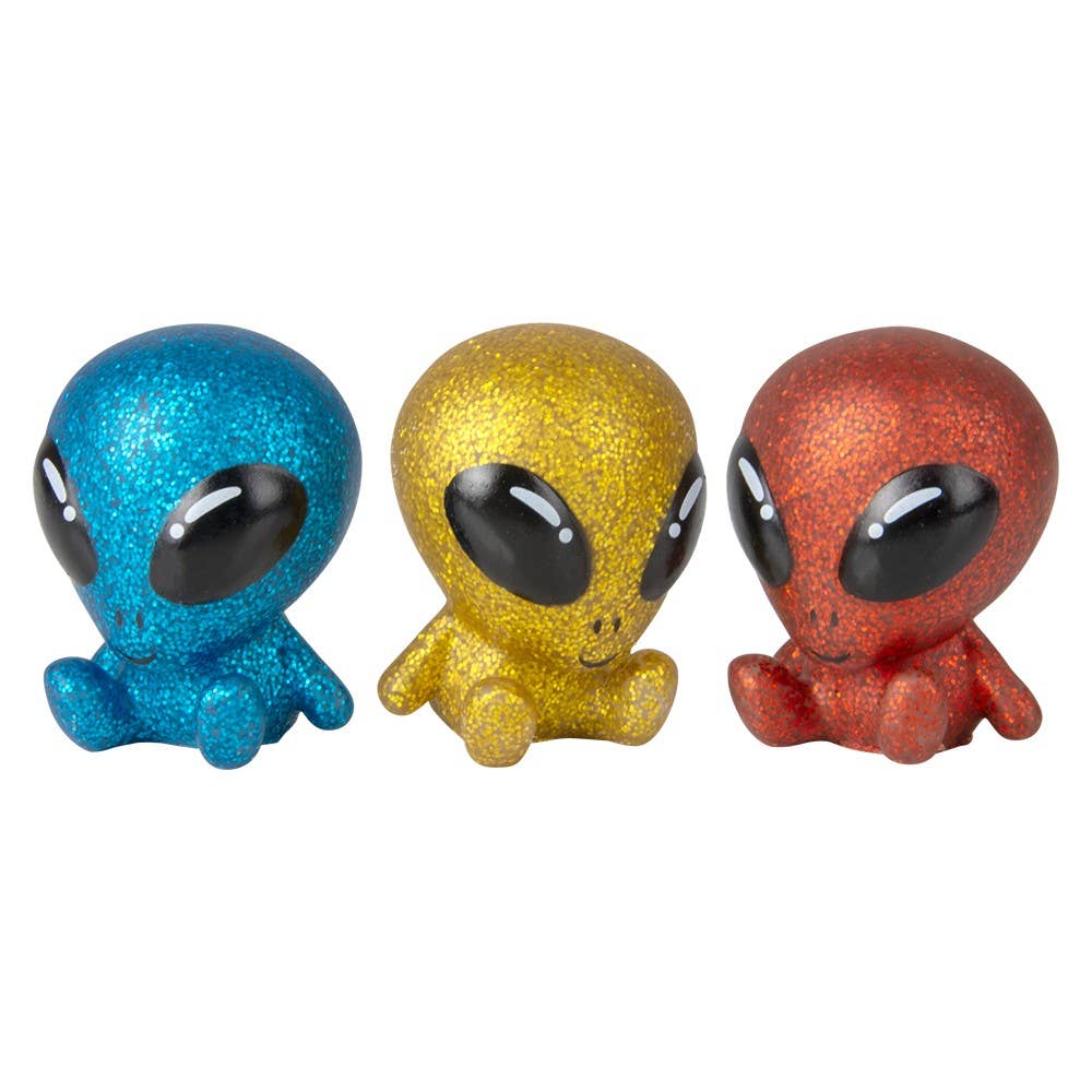 2.5" Rubber Glitter Galactic Alien