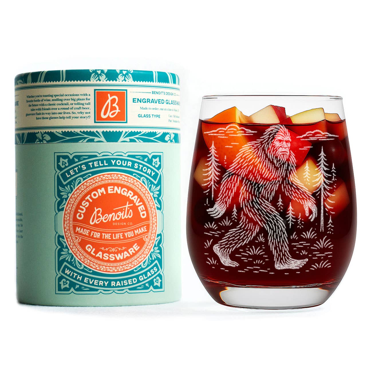 Sasquatch Drinking Glass