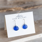 BLUE COASTAL GLASS DROP EARRINGS | STERLING SILVER