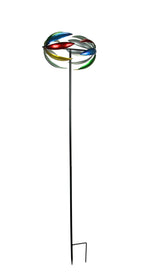 64 Inch Metal Kinetic Wind Spinner Garden Stake Sculpture