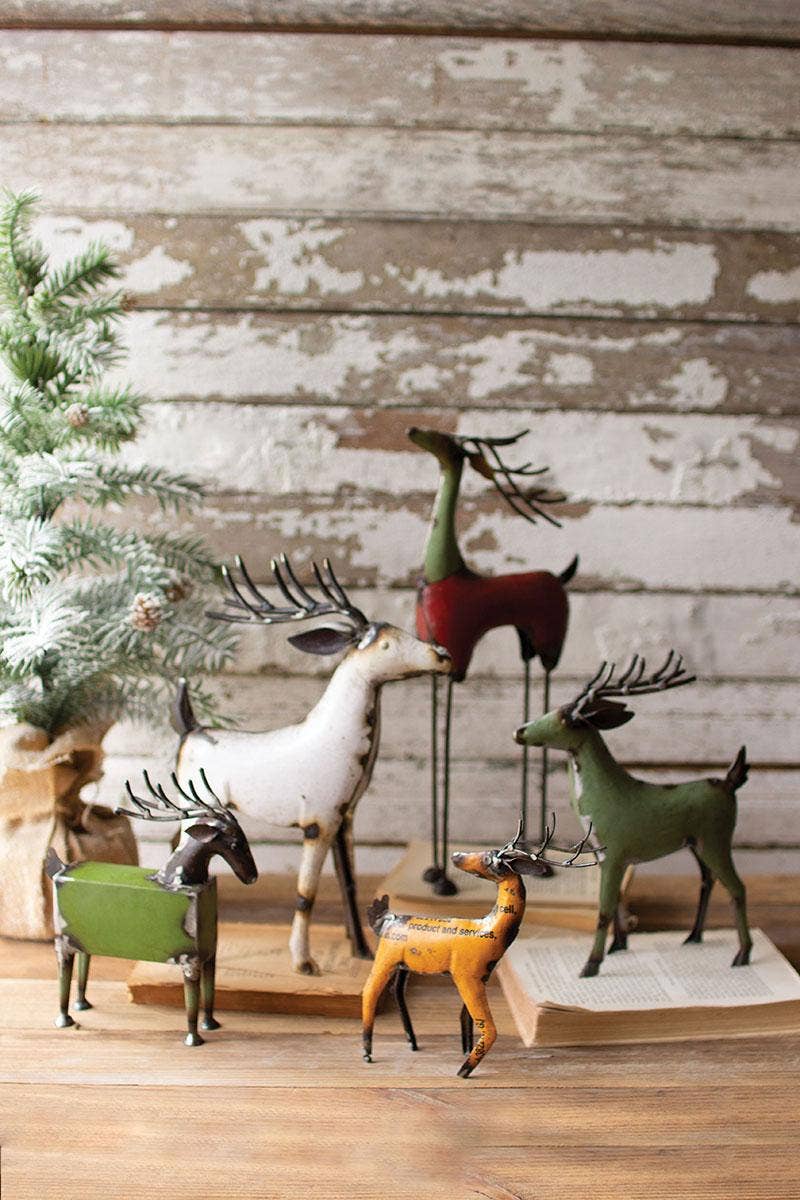RECYCLED METAL DEER - ONE EACH DESIGN