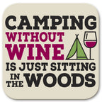 Funny Wine Coaster - Camping**