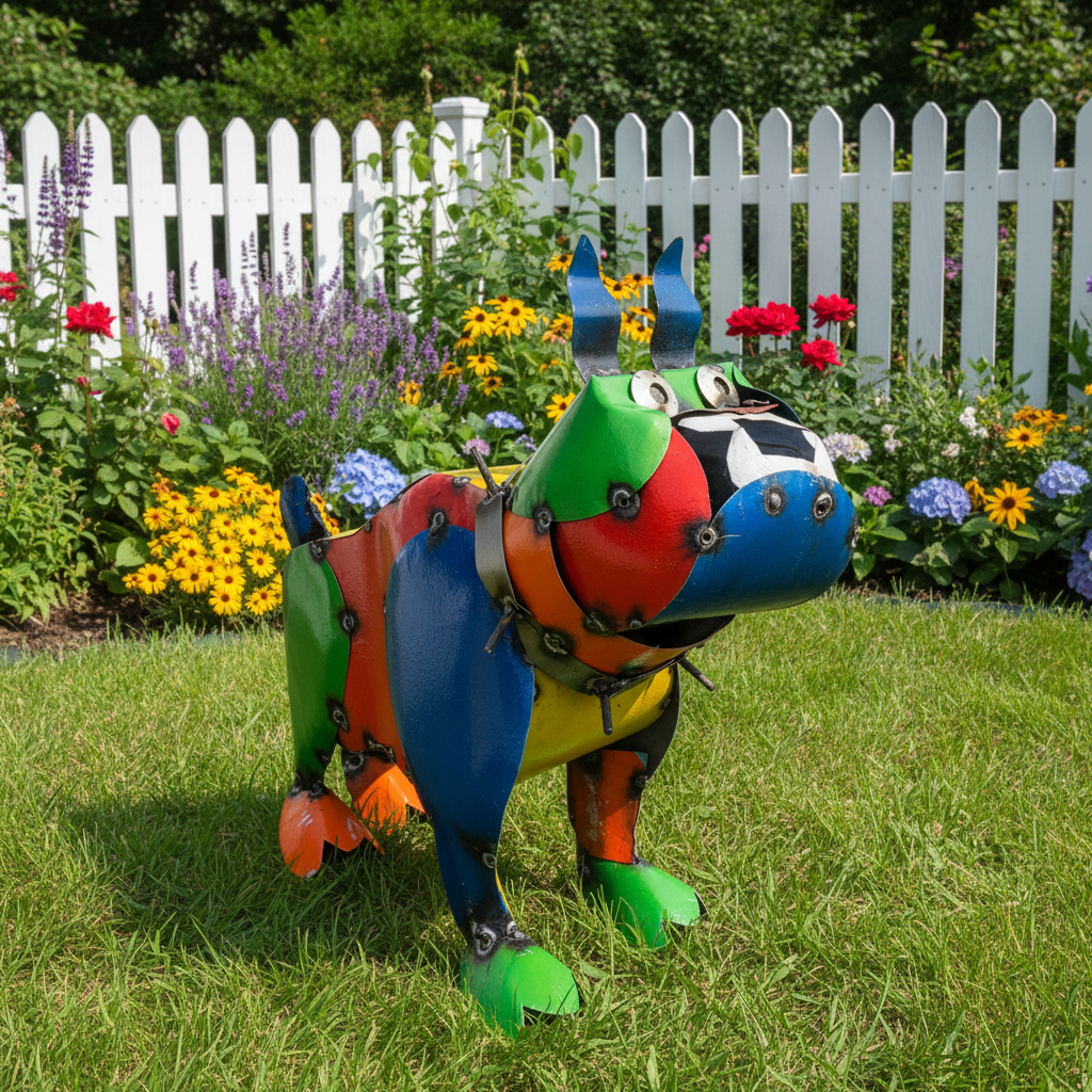 Lg Bulldog Metal Art