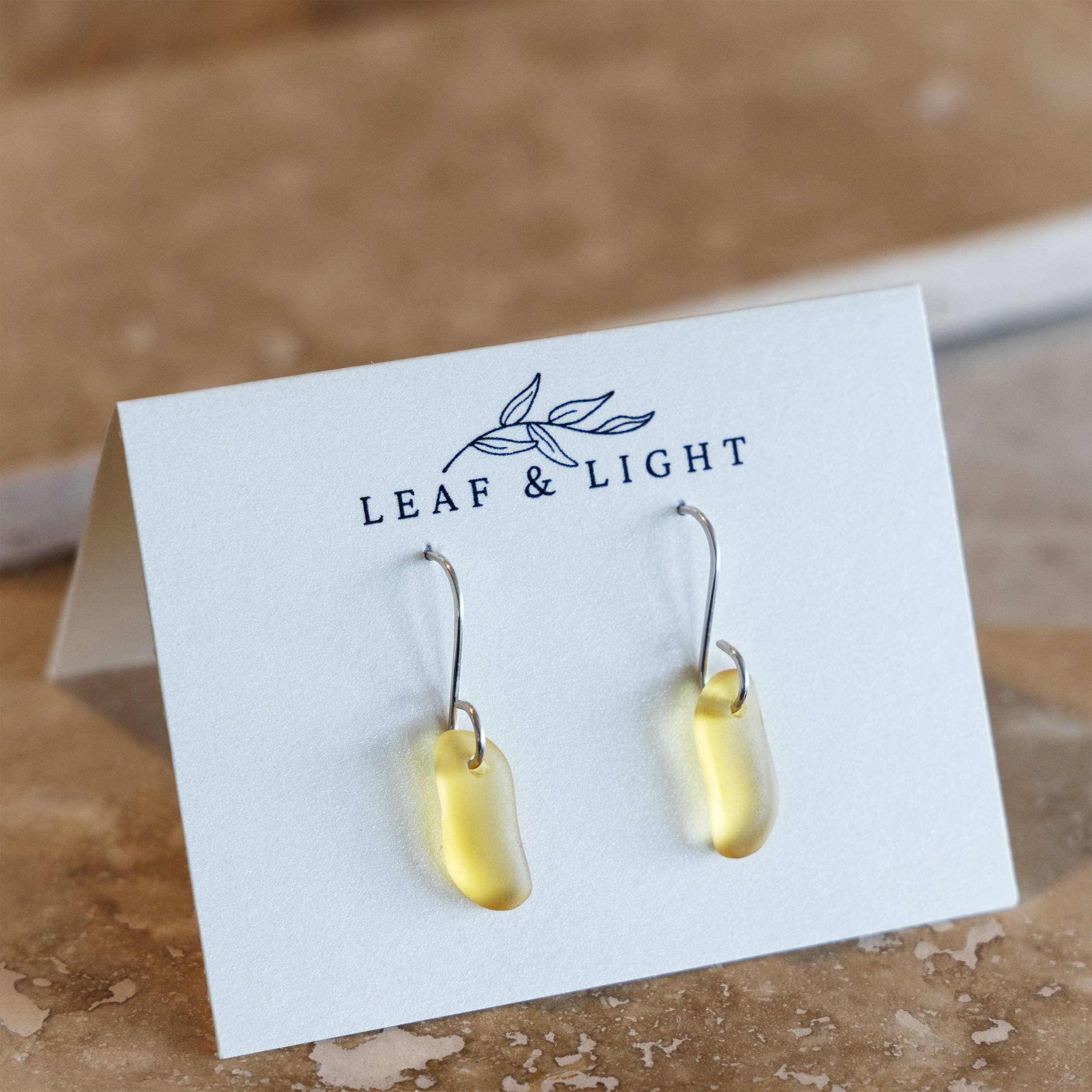 AMBER COASTAL GLASS DROP EARRINGS | STERLING SILVER