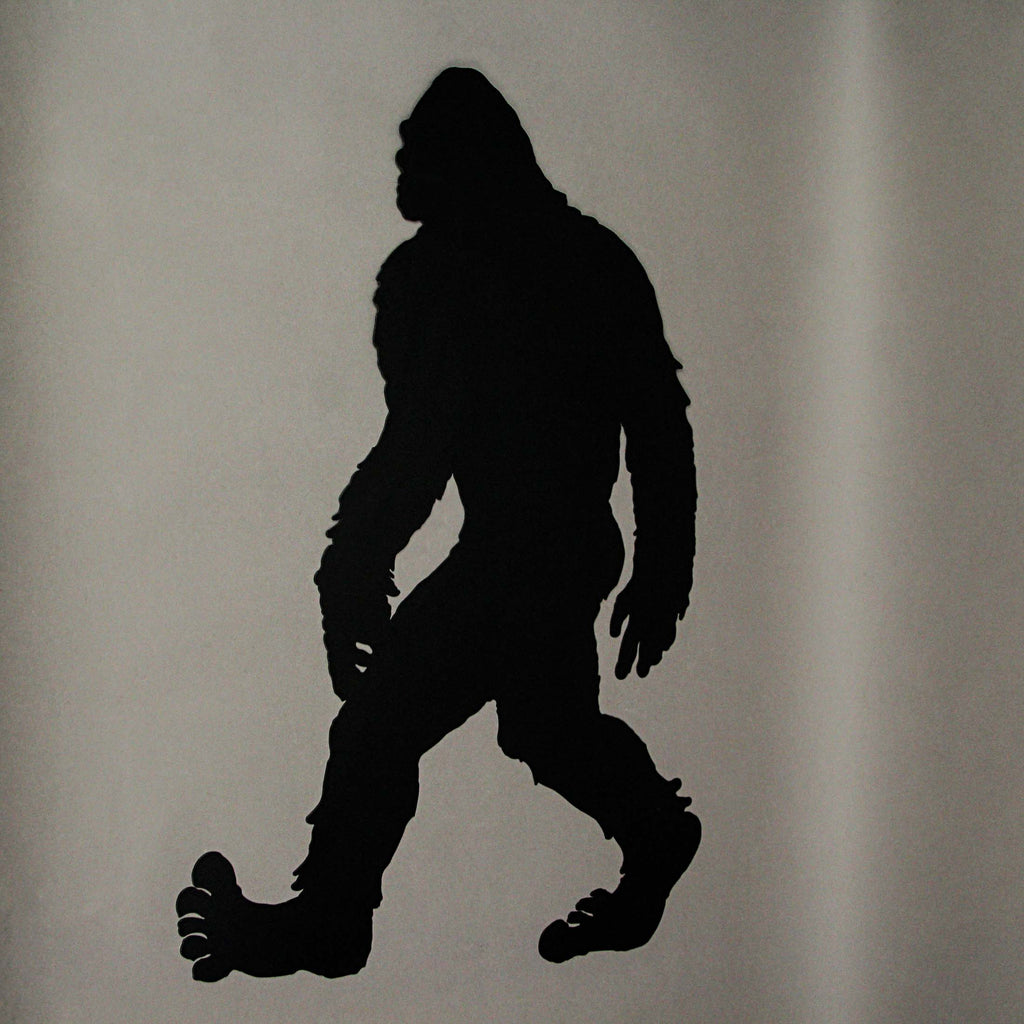Black Metal Laser Cut Bigfoot Walking Wall Sculpture