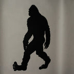 Black Metal Laser Cut Bigfoot Walking Wall Sculpture