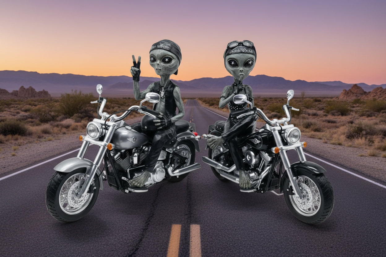 Biker Dude Alien Shelf Sitter