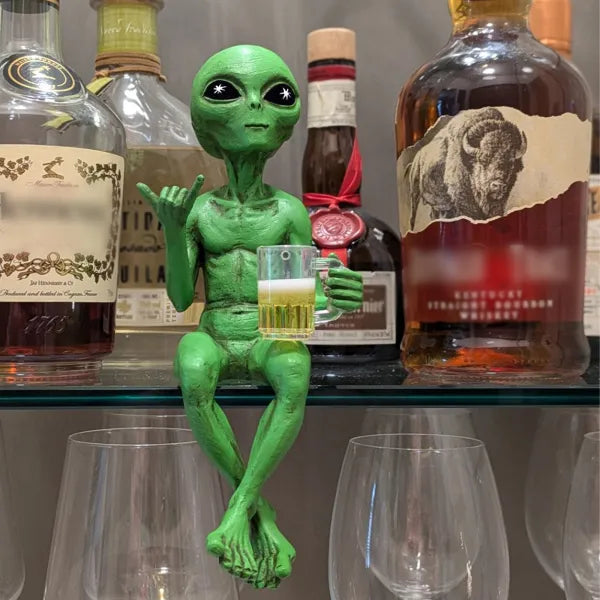 Beer Guy Grn Alien Shelf Sitter