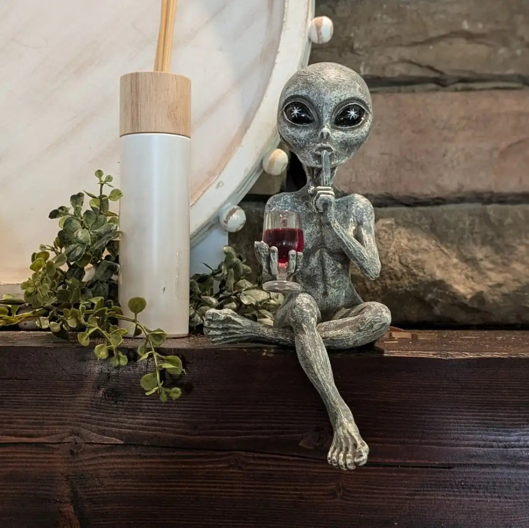 Babe Gray Wine Alien Shelf Sitter
