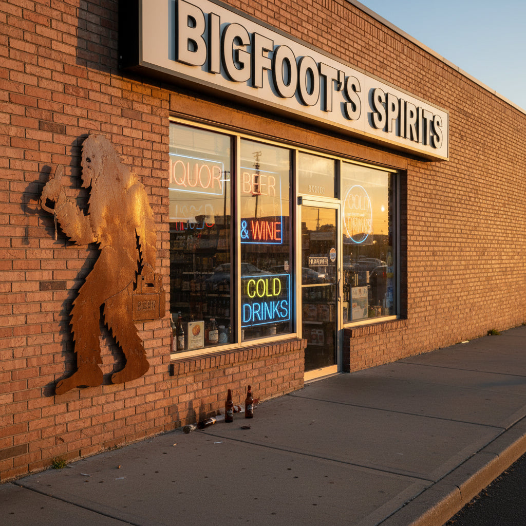 Bigfoot with beer on a stake - 48"