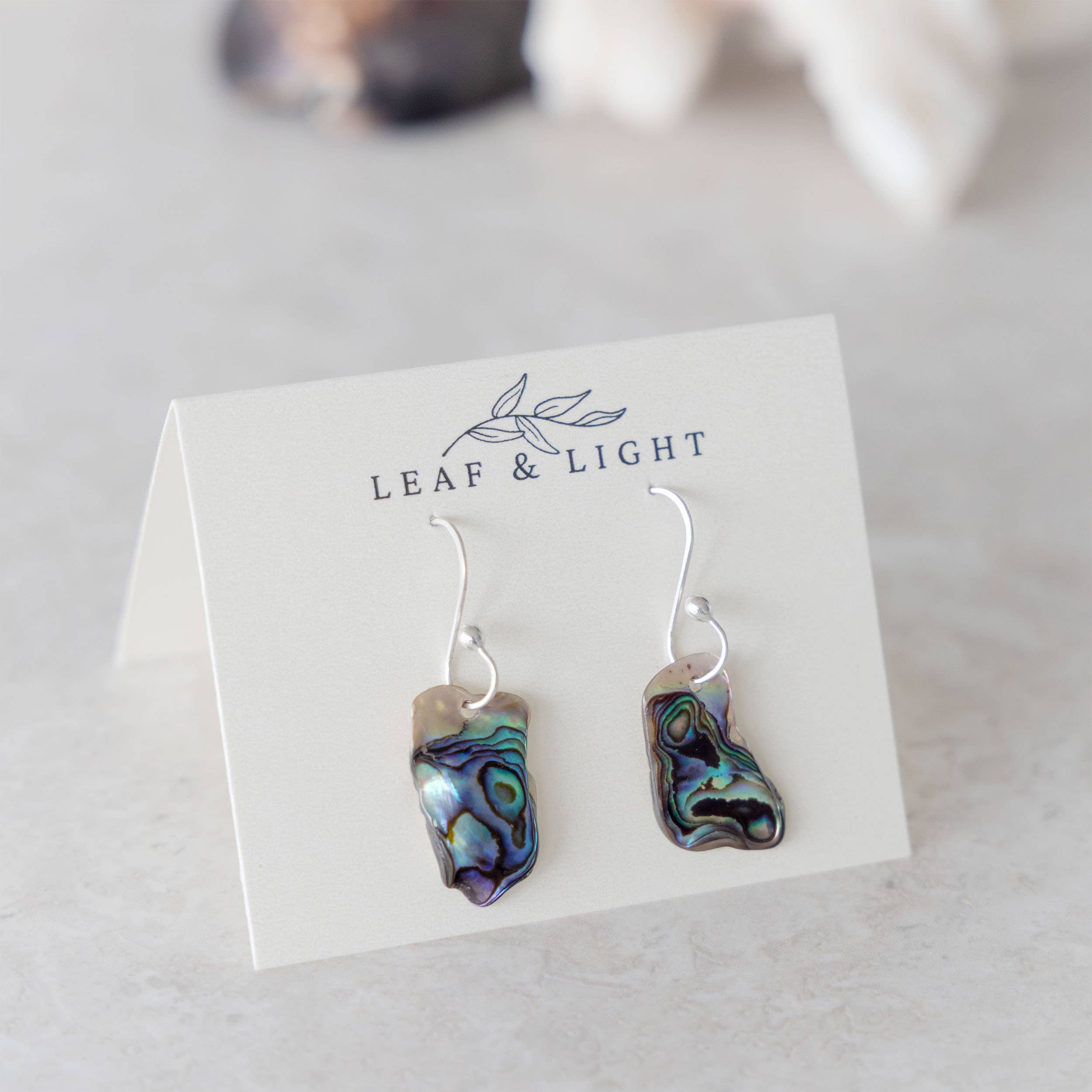 PAUA SHELL EARRINGS | STERLING SILVER DROP EARRINGS