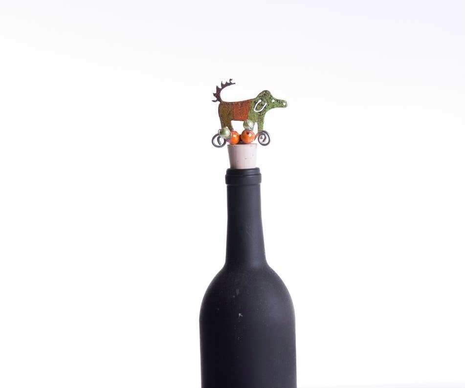 Dog Wine cork kitchen barware handmade USA recycled pet gift