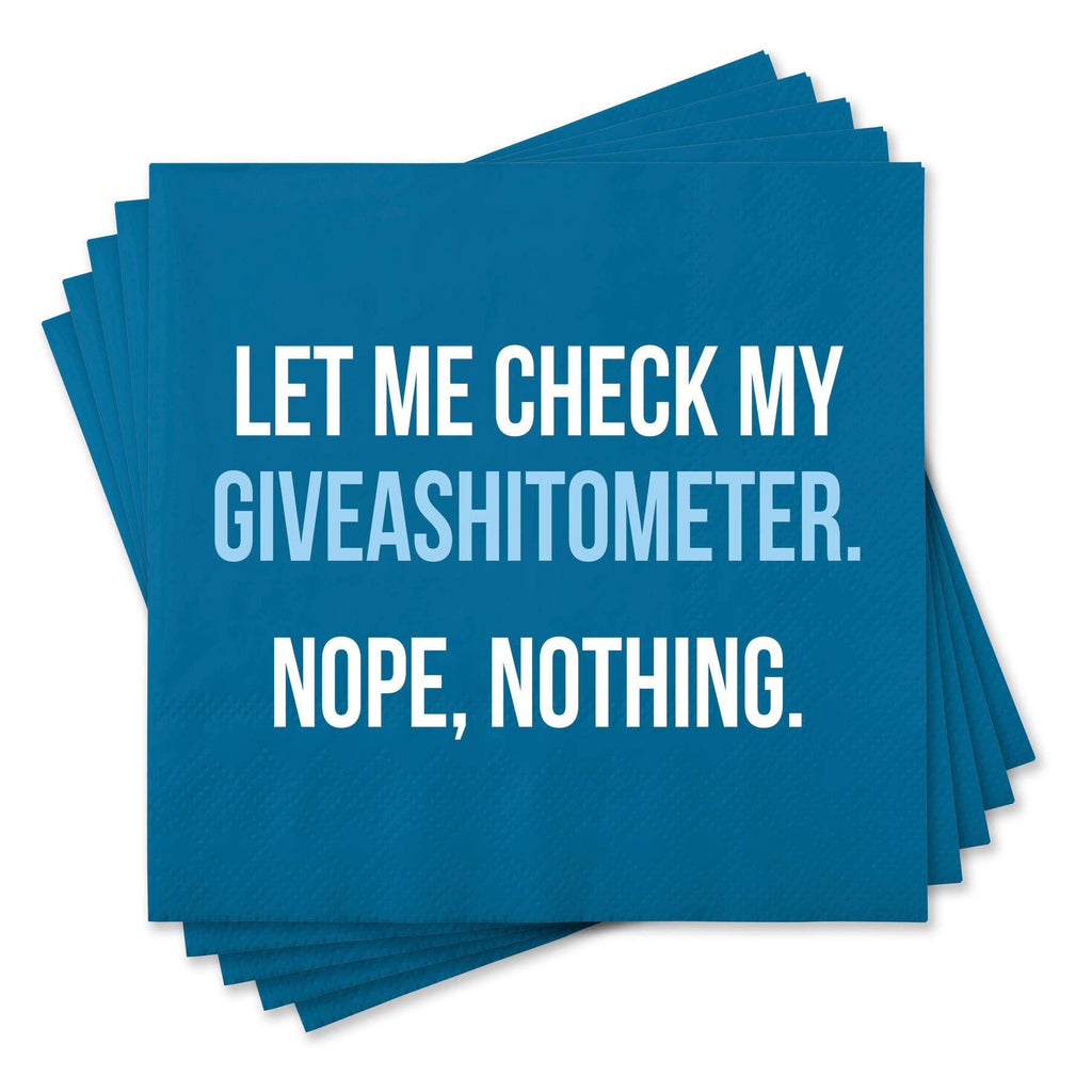 Funny Cocktail Napkins - Let Me Check My Giveashitometer