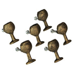 Antique Gold Finish Cast Iron Wine Glass Drawer Pulls